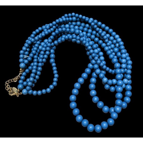 Lisa E Multilayer Blue Beaded Necklace - Picture 3 of 9